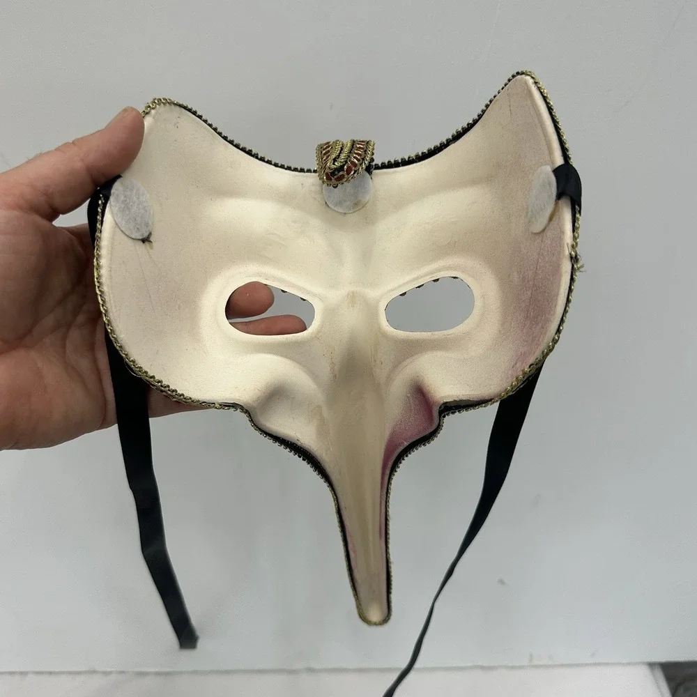 Purple Gold Venetian Mardi Gras Nose Mask MASQUERADE CARNIVAL PARTY Zanni Plague